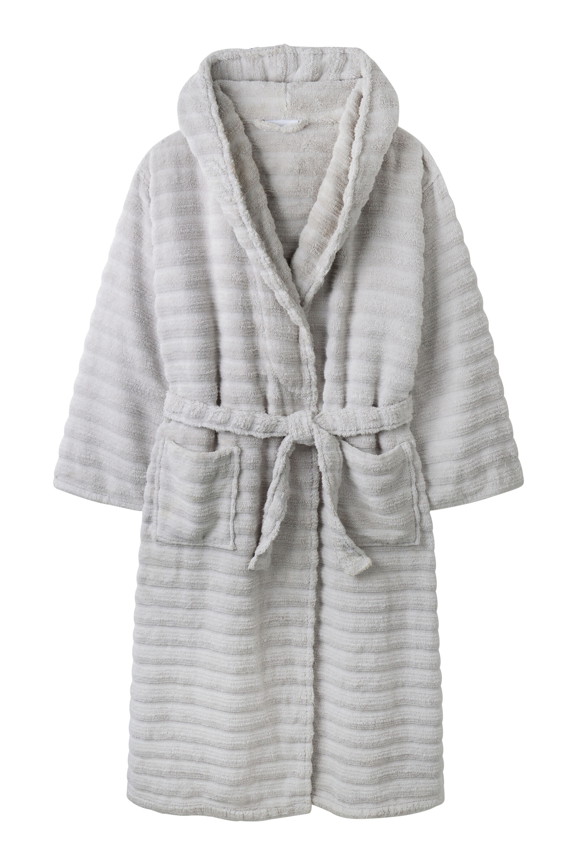 Buy The White Company Ribbed Hydrocotton Robe Pearl Grey